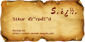 Sikur Árpád névjegykártya